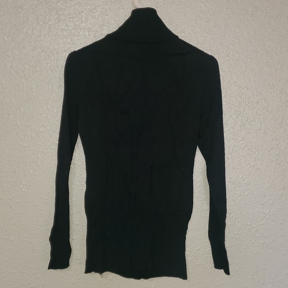 NWT Women's Apostrophe Long Sleeve Ruched Turtleneck Sweater - Black - Picture 4 of 4
